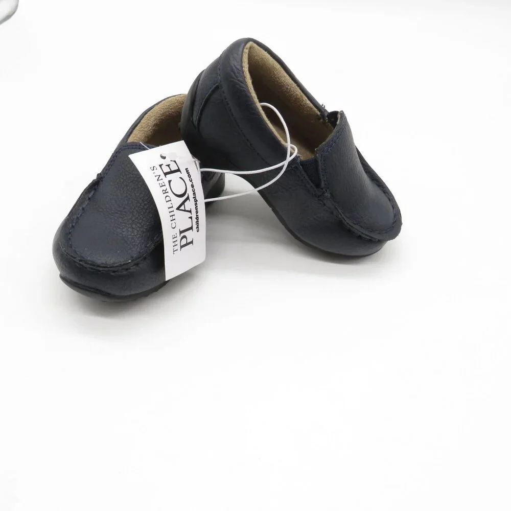 The Childrens Place Toddler Boys Navy Moccasin Shoes Size 4 NEW
